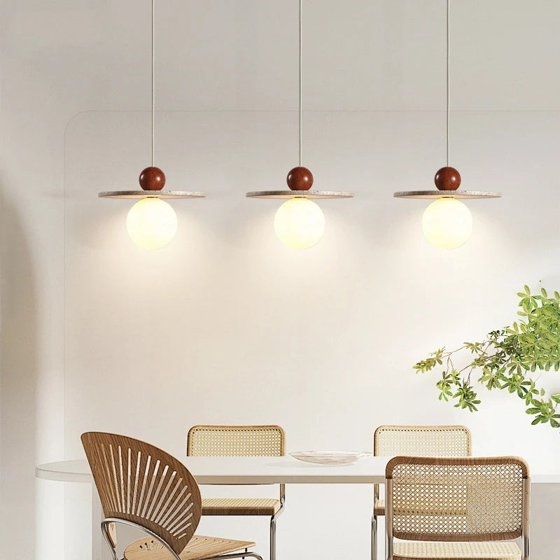 High Quality Cave Stone Hanging Light Glass Ball Ceiling Pendant Lamp Suspension Chandelier for Kitchen Island Bedroom