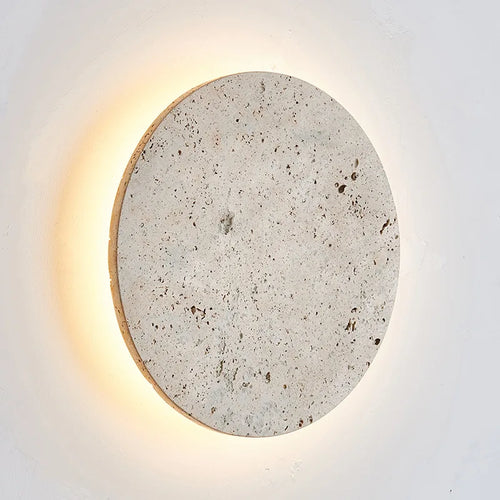 Décoration en pierre naturelle applique murale Vintage forme ronde intérieur applique murale LED lumières chambre chevet applique éclairage à la maison Wandlamp