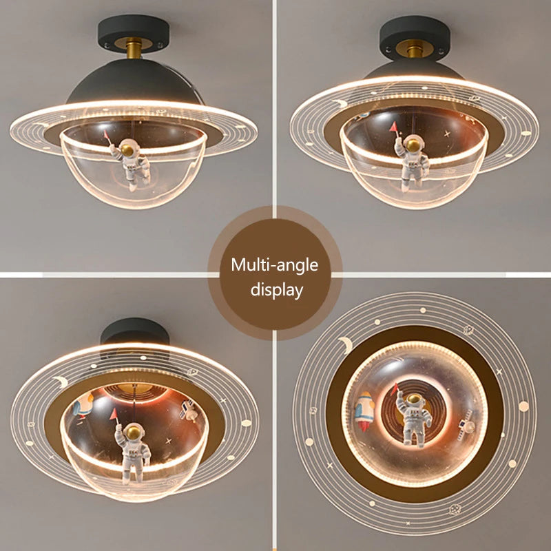 plafonnier led créatif astronaute pour chambre d'enfant nouvelle collection