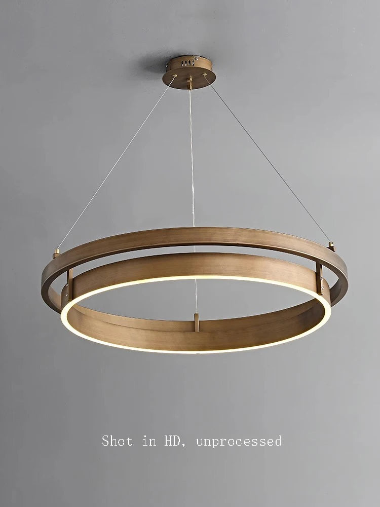 lustre créatif en bronze avec suspension led