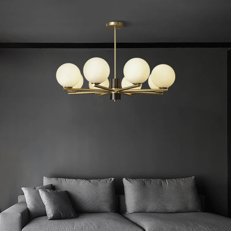 lustre de luxe minimaliste nordique en cuivre postmoderne
