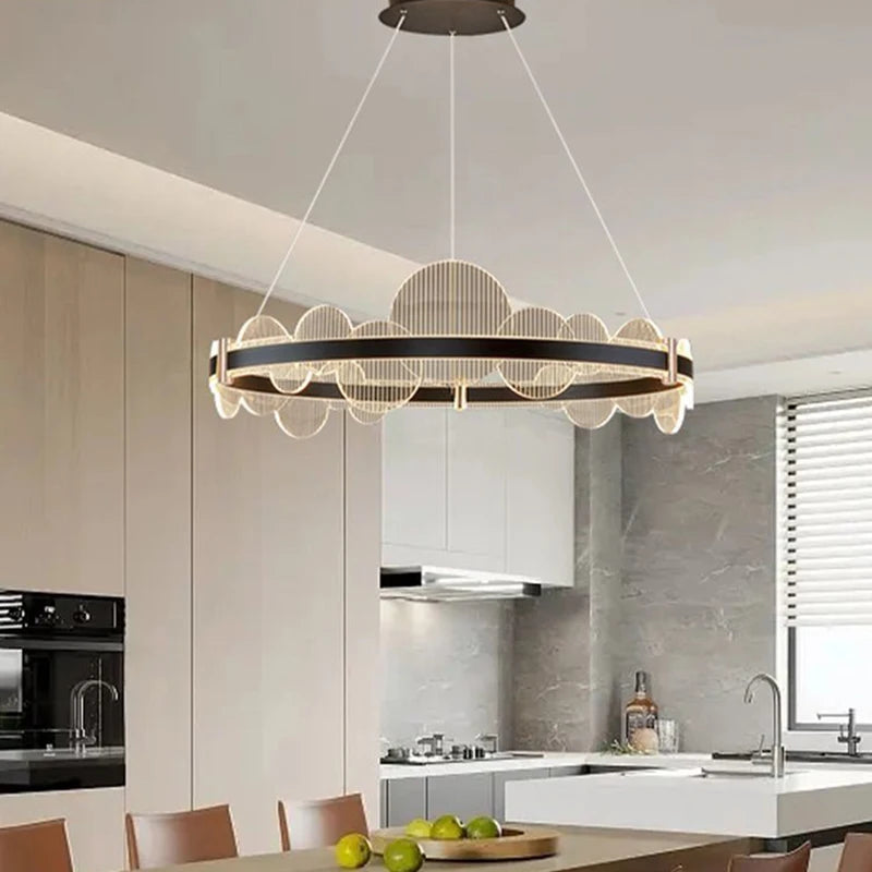 anneau en or noir avec télécommande gradation acrylique