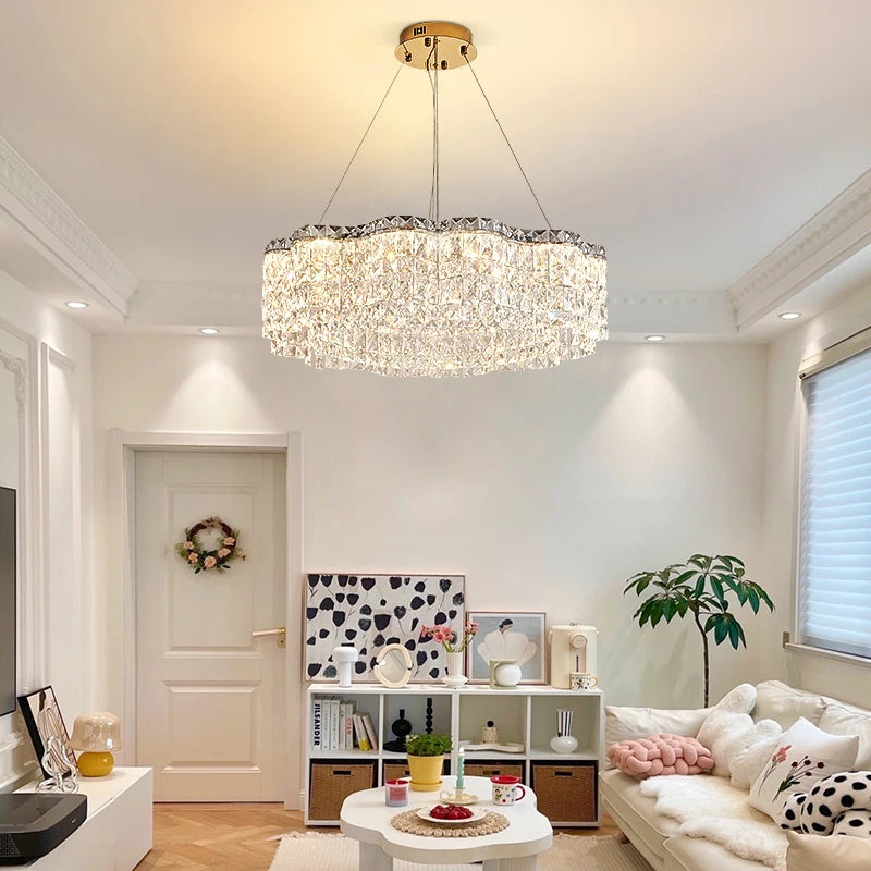 lustre moderne en cristal pour un éclairage élégant intérieur