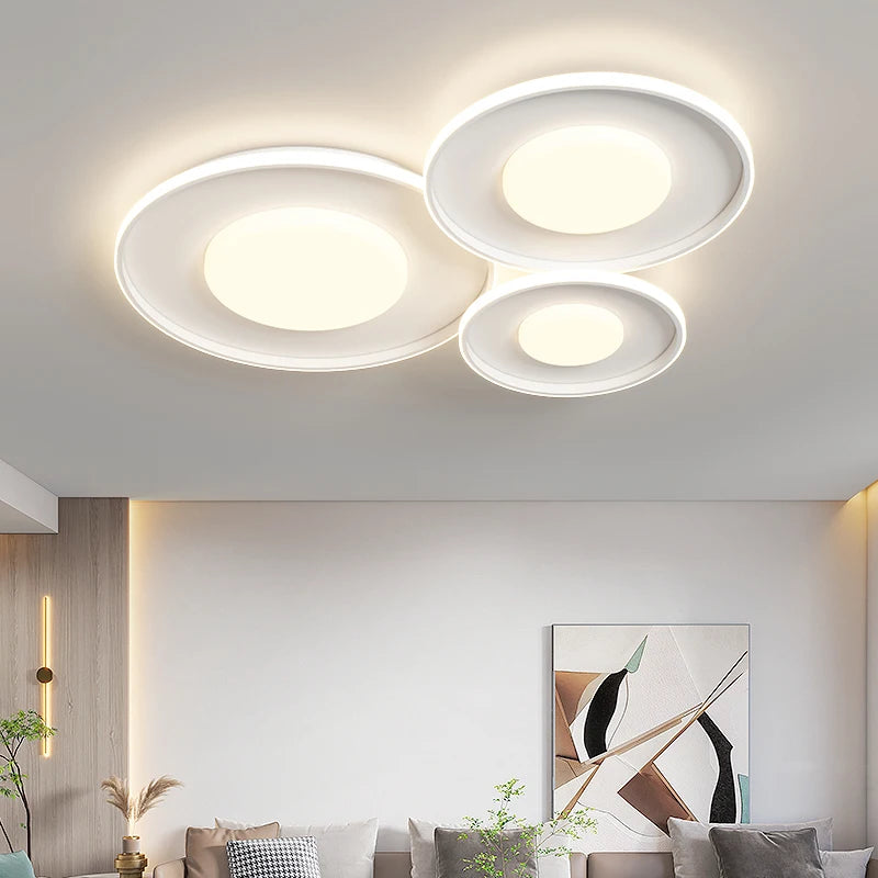 lustre nordique qiyimei éclairage intérieur lumière ronde lampara