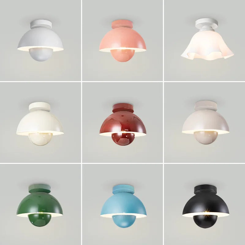 plafonnier moderne semi-circulaire en forme de pot de fleurs led