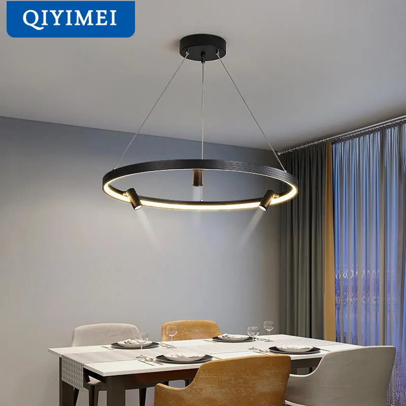 lustre led moderne avec gradation à distance et éclairage intérieur