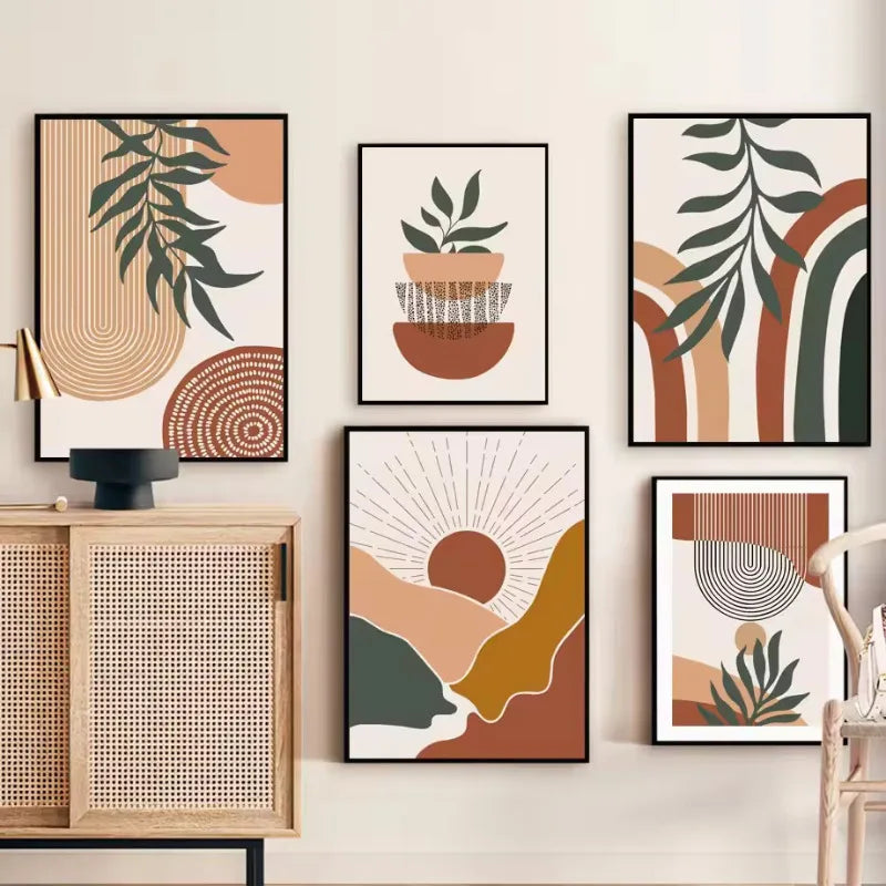 affiches murales abstraites boho art contemporain pour décoration intérieure