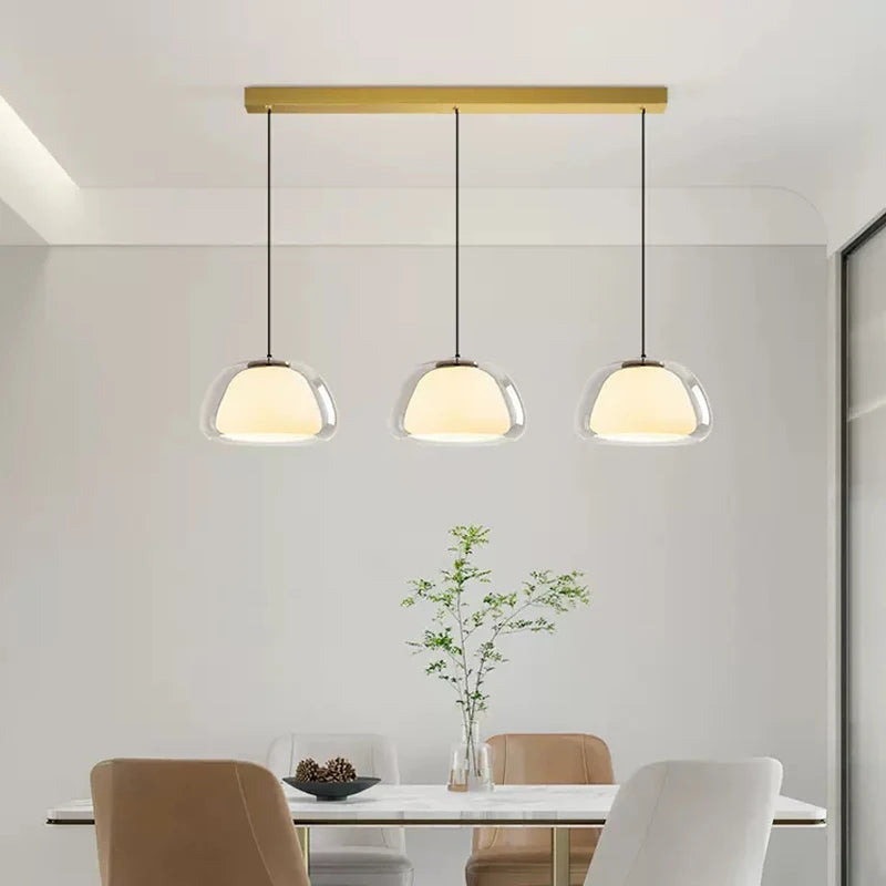 Suspension LED en verre minimaliste en forme de gelée