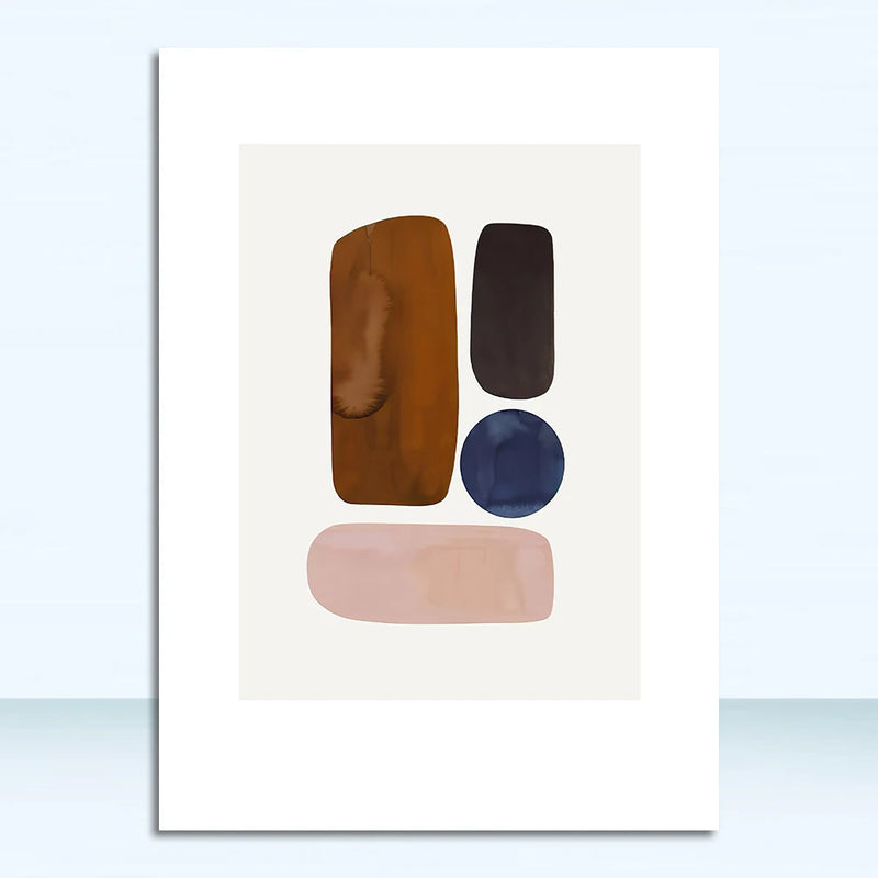 affiche murale aquarelle abstraite géométrique décoration nordique
