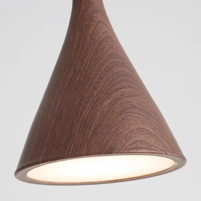 suspension moderne en métal imitation bois avec cordon réglable