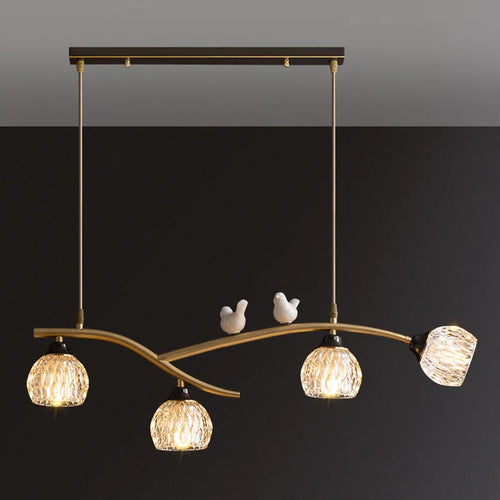 lustre led oiseau créatif en cuivre pour maison et restaurant