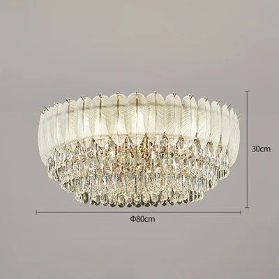 plafonnier rond en cristal luxe éclairage led pour intérieur