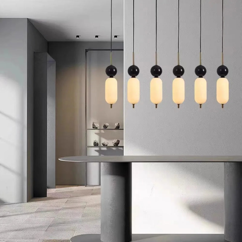 suspension LED en boule de marbre naturel acrylique réglable 	 style