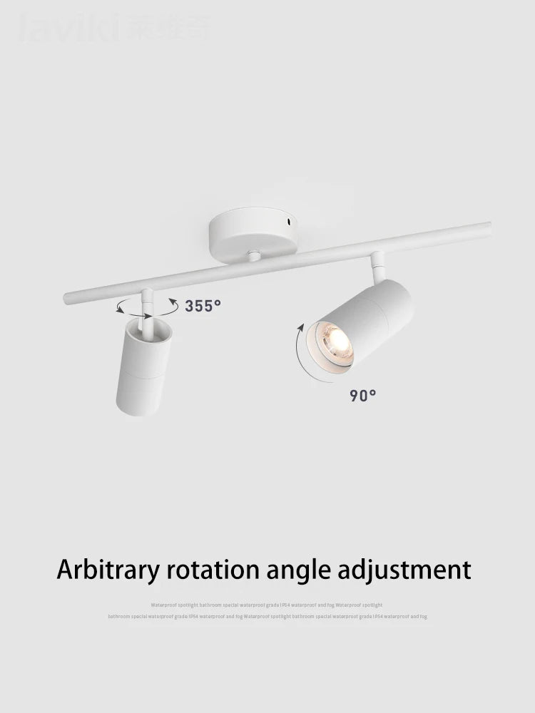 projecteur led gu10 sur rail en aluminium angle réglable