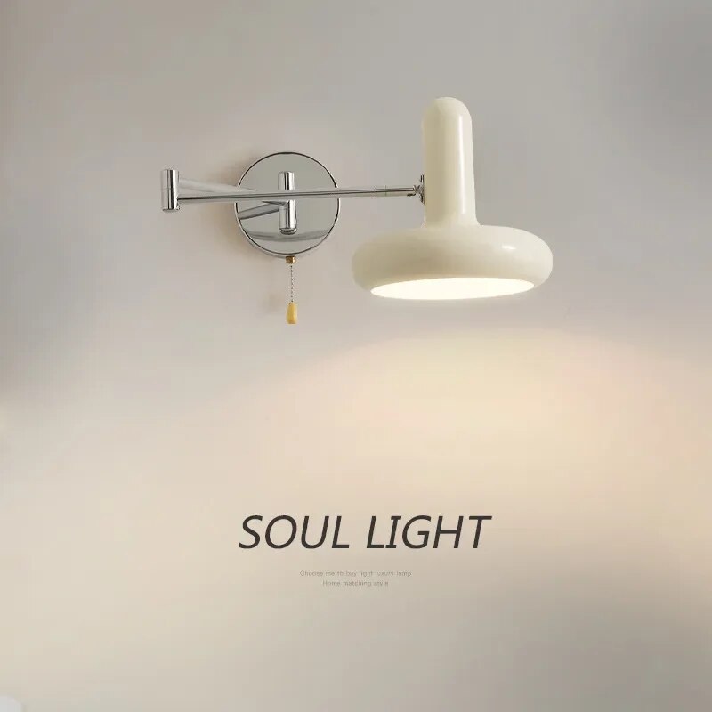 Applique murale LED médiévale crème vent rétractable