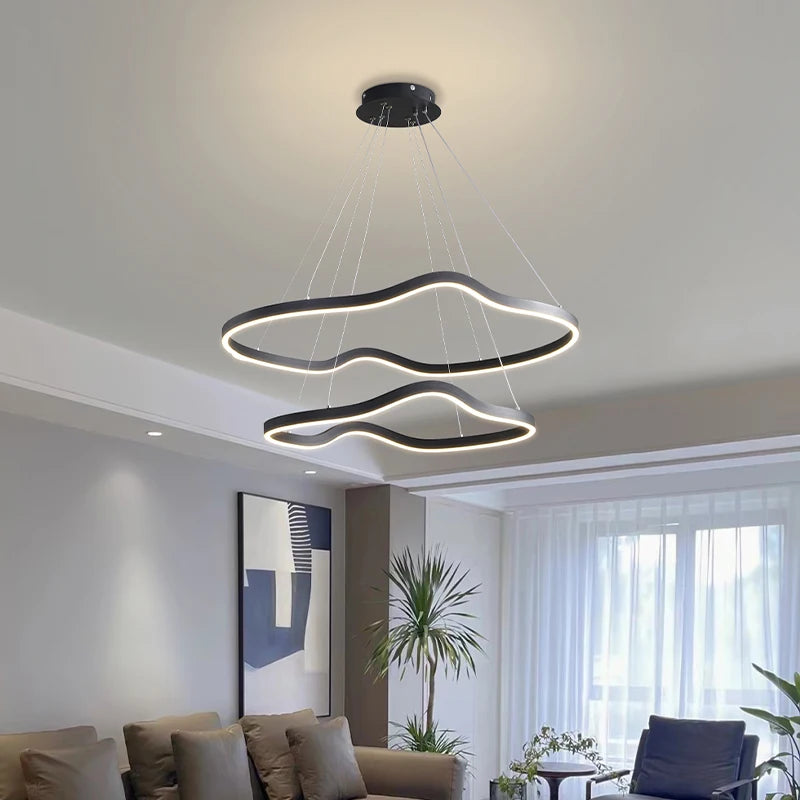 Lustre anneaux déformés design panochas pour intérieur