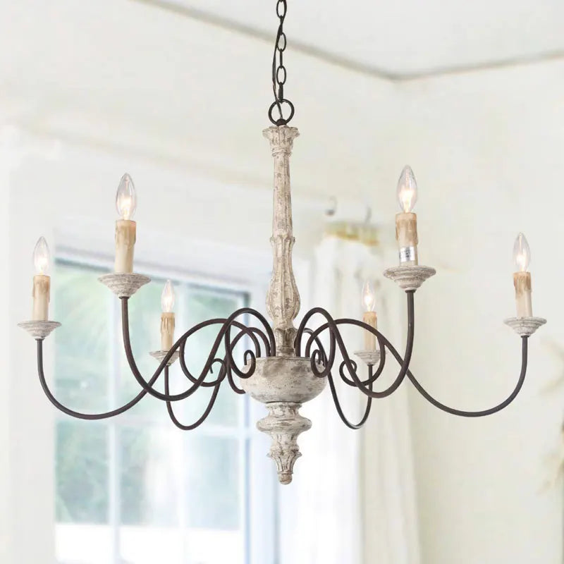 lustre vintage style français en bois massif style nordique
