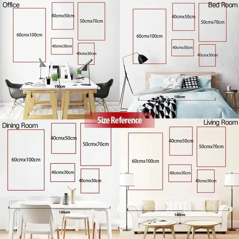 art mural boho abstrait feuilles lune fleurs pour décoration moderne