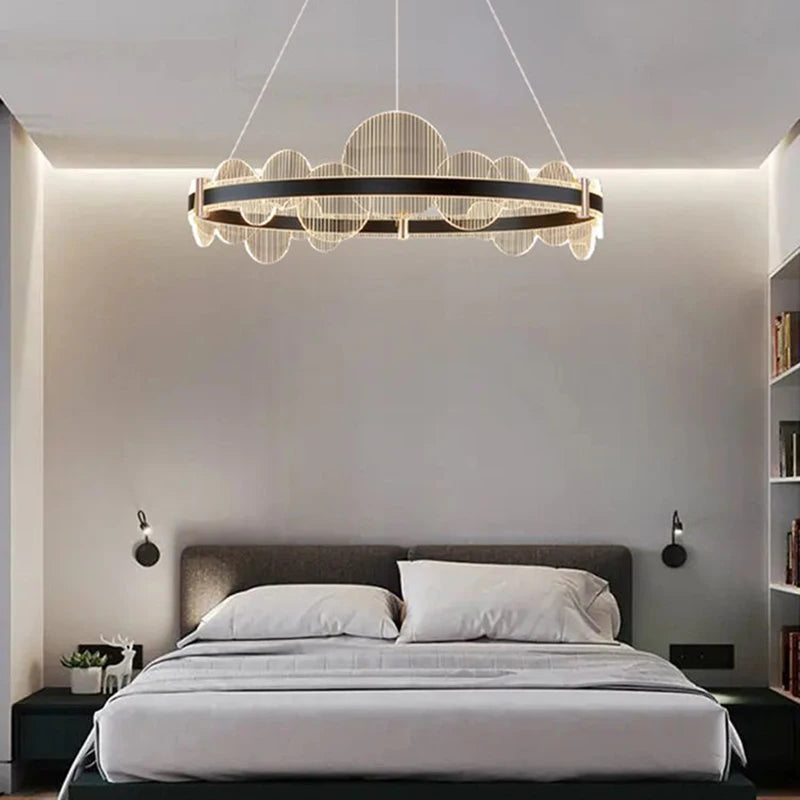 anneau en or noir avec télécommande gradation acrylique