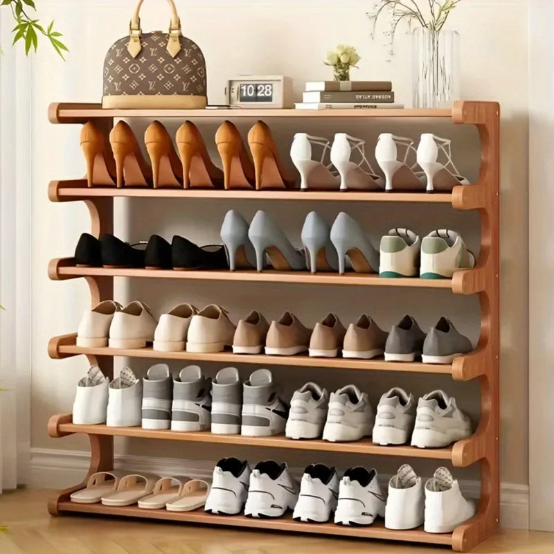 etagere de rangement a chaussures en bois multicouches resistente à lhumidité