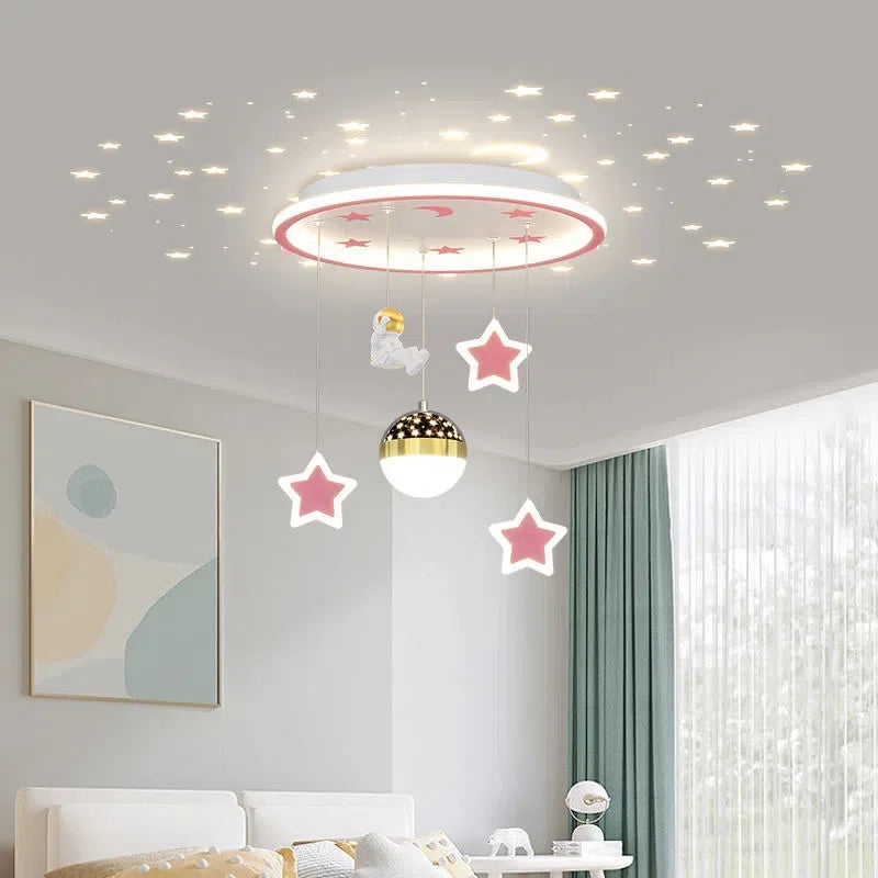 LED moderne créatif étoile suspension lumières enfants chambre lustre chambre salle d'étude maison dessin animé chambre d'enfants luminaires