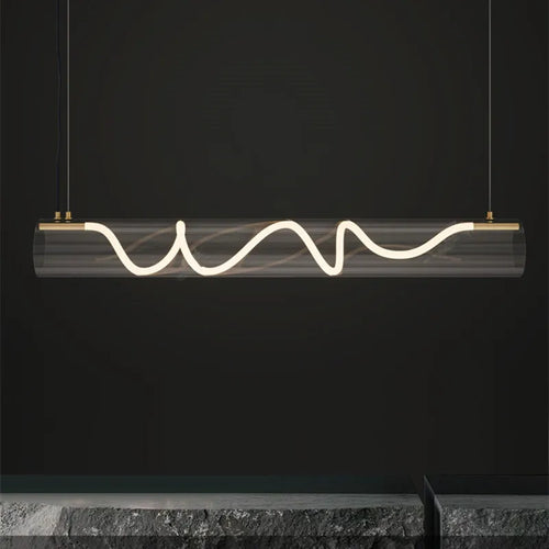lampes suspendues long tube acrylique nordique pour restaurants et bars