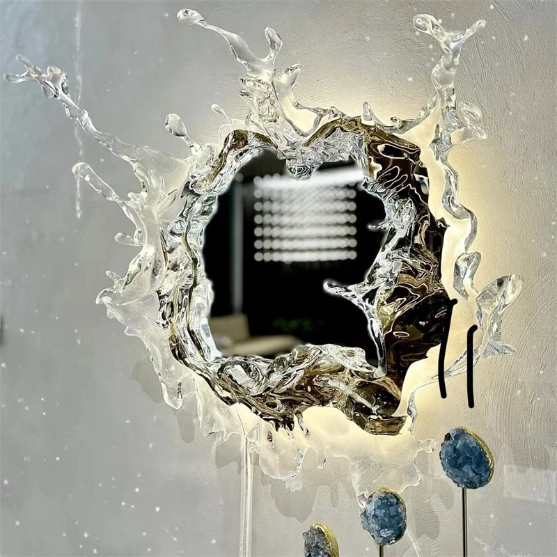 miroir goutte eau vaporisateur éclairage ambiance