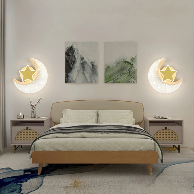 Applique murale led nordique étoile lune décoration intérieure