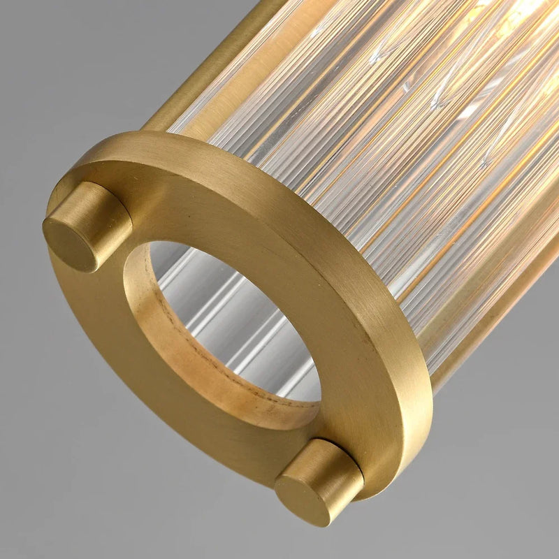 suspension à led en cuivre avec abat-jour en verre réglable