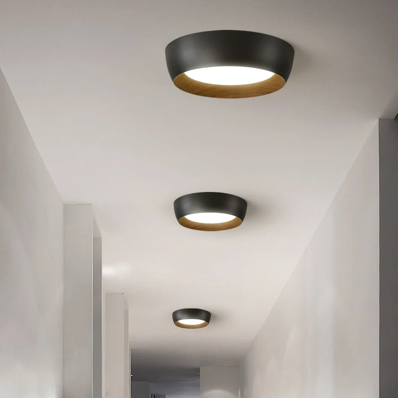 Plafonniers LED nordique pour salon chambre couloir Luminaire blanc noir gris lampe lustres e pendentes