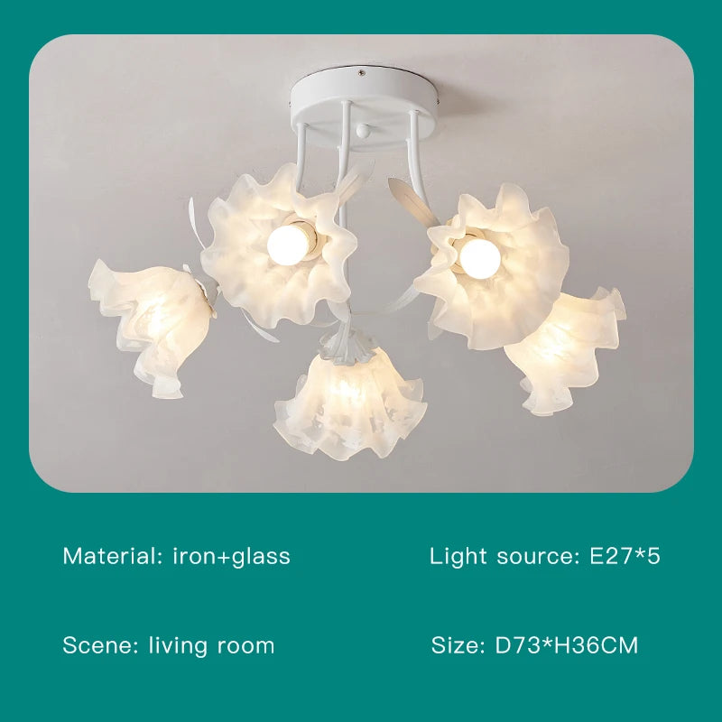 lustre nordique créatif à fleurs pour décoration intérieure