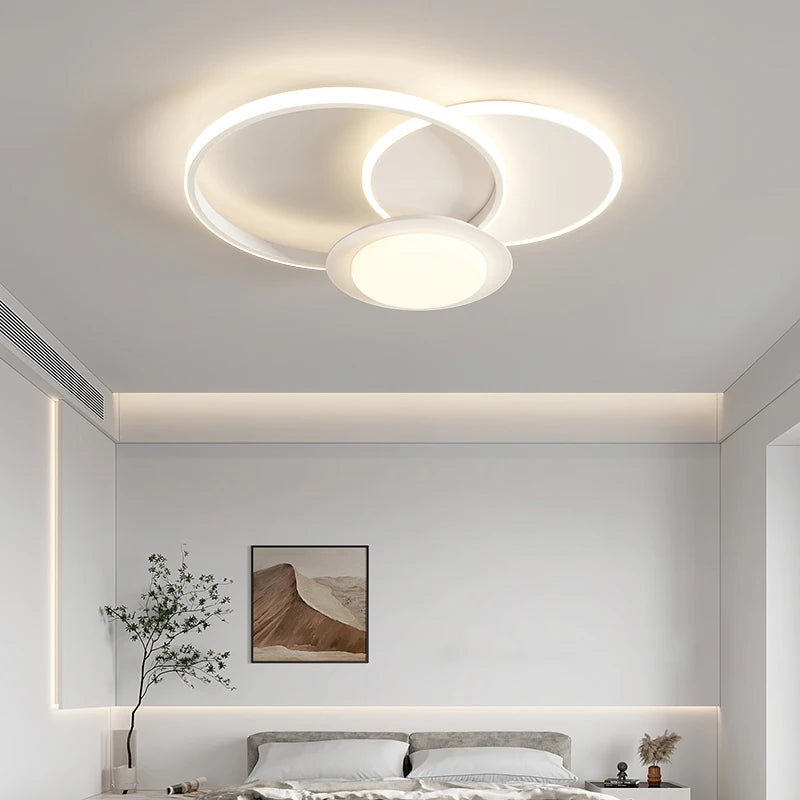 lustre nordique qiyimei éclairage intérieur lumière ronde lampara