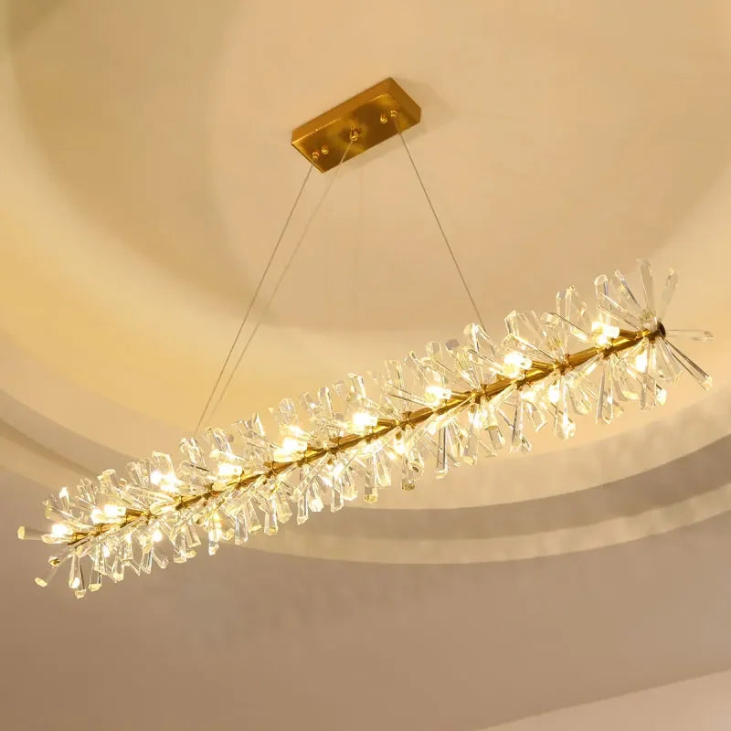 lustre en cristal moderne avec anneaux suspendus led de luxe