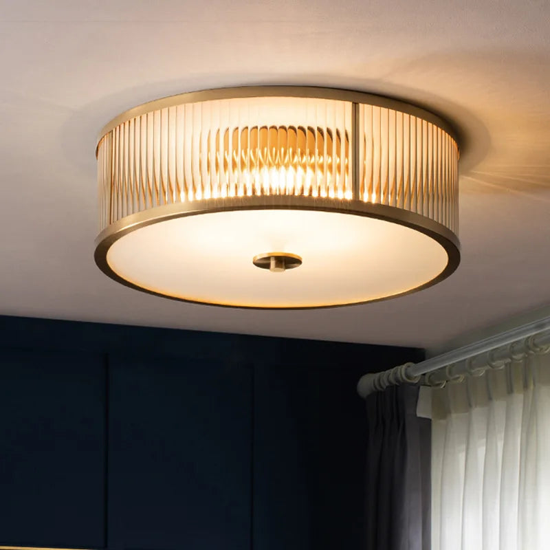 plafonnier led rond moderne minimaliste en pur cuivre seiko américain
