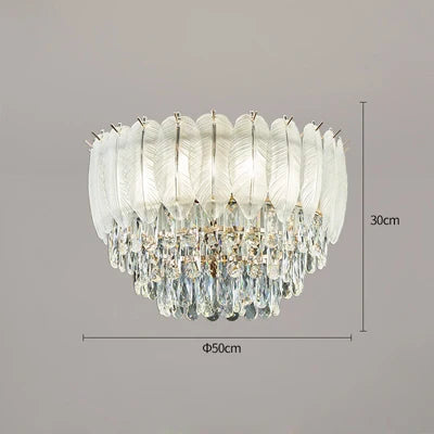 plafonnier rond en cristal luxe éclairage led pour intérieur