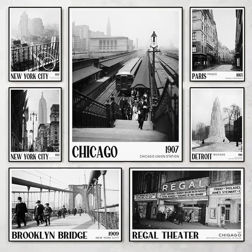 photographie vintage noir et blanc architecture urbaine new york paris