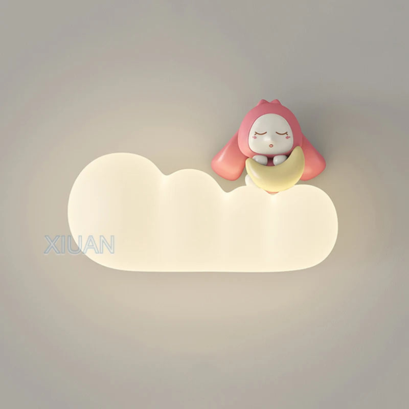 applique murale nordique led pour enfants motifs animaux lune soleil