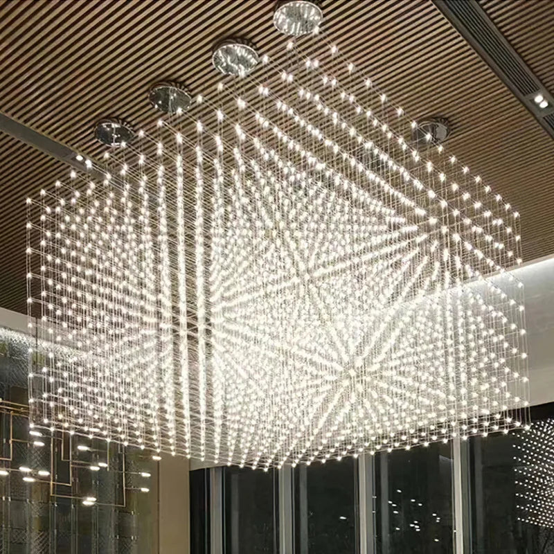 lampe led carrée en acier inoxydable avec cordon réglable
