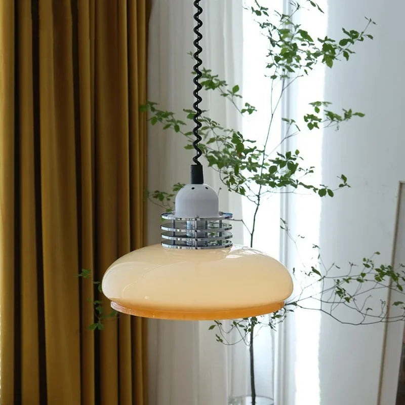 suspension bauhaus en verre rétractable style médiéval rétro