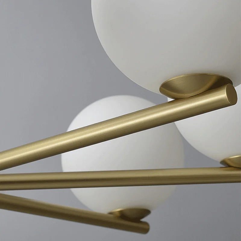 lustre de luxe minimaliste nordique en cuivre postmoderne