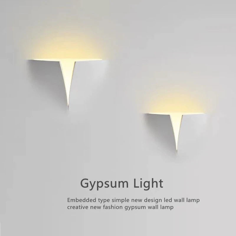 applique murale led créative en gypse pour hôtel et allée