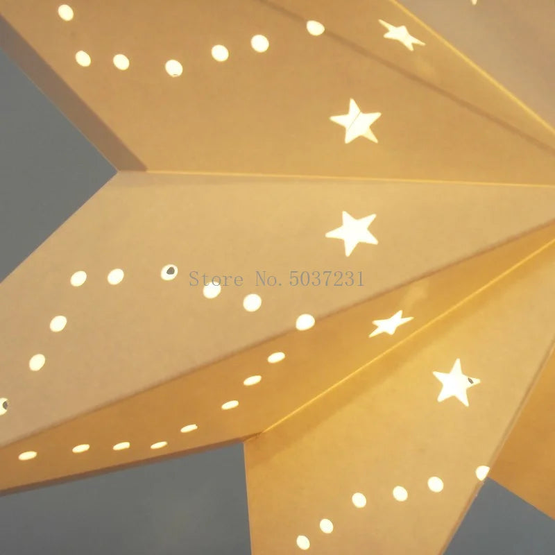 lustre créatif étoile à cinq branches led décoratif suspendu