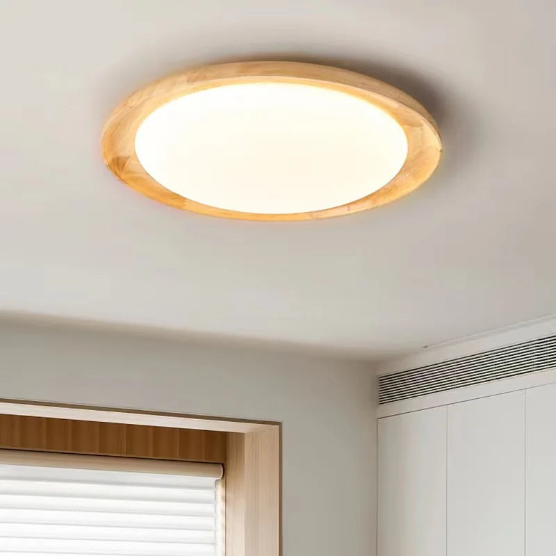 plafonnier wabi-sabi spectre complet led en bois massif rondin