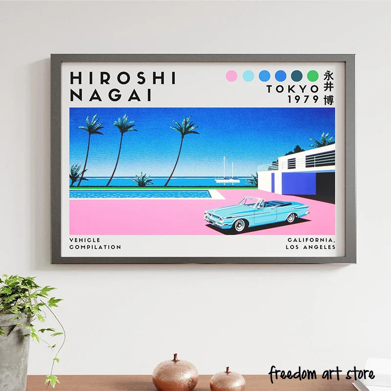 affiches d'art vintage japonaises des années 80 par hiroshi nagai