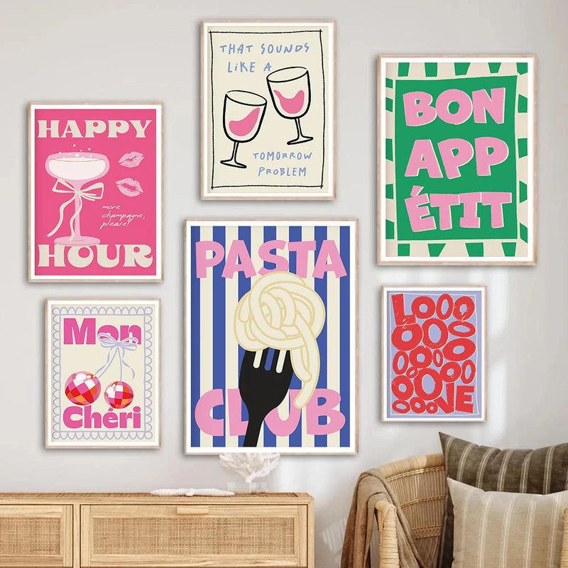 affiche citation disco mon chéri pour décoration cuisine et café