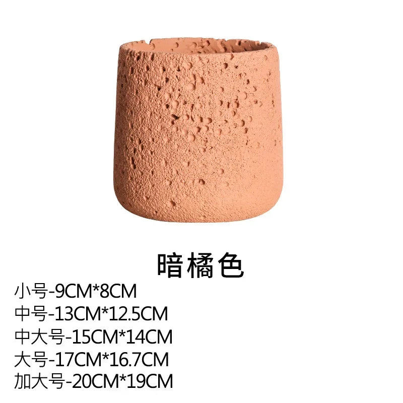 pot de fleurs en ciment style nordique avec plateau décoratif