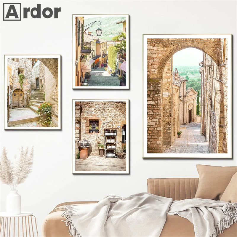 affiche toile de bellagio en toscane décor méditerranéen rural nordique