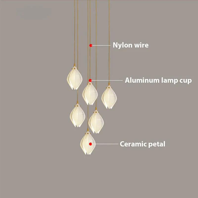 Lustre Magnolia en céramique