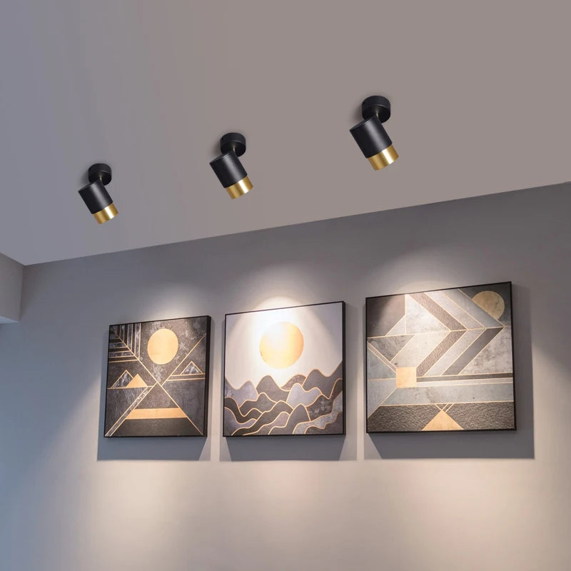 projecteur led gu10 spot lumière remplaçable rotatif monté en surface
