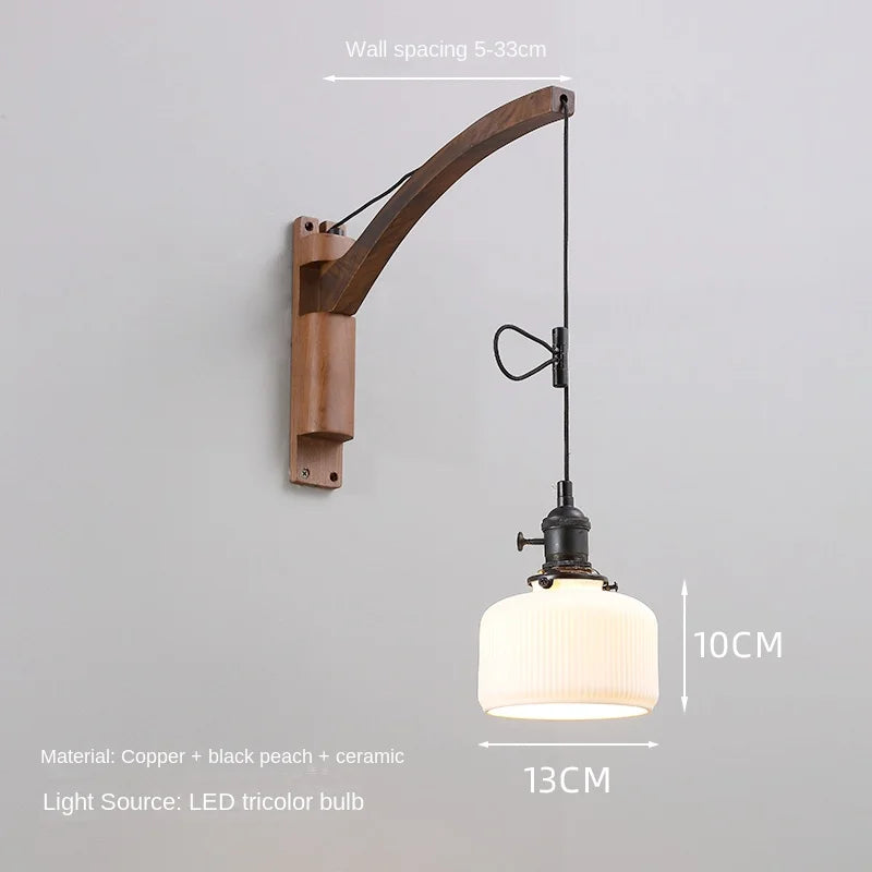 applique murale en bois massif style pêche pour intérieur